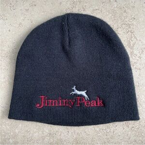 HAT Jiminy Peak Resort Ski Beanie Black One Size Kids Acrylic Port & Co Winter
